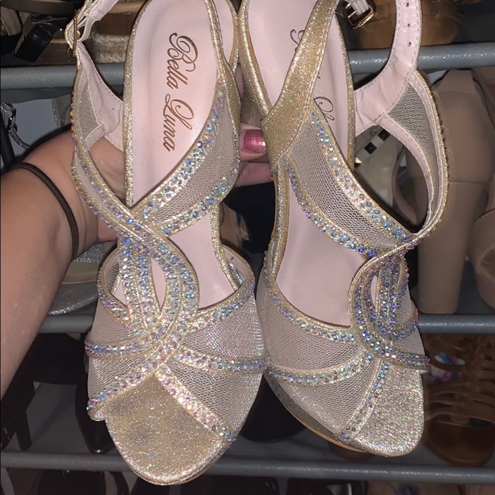 Woman Bling Glitter Heels